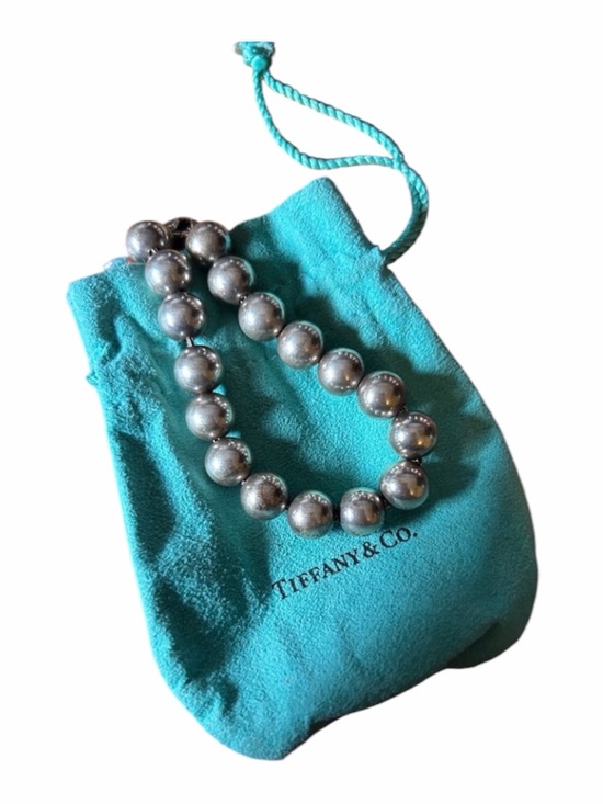Tiffany & Co. Jewelry - Vintage Tiffany & Co. Sterling Silver Bead bracelet with Blue-Green Pouch